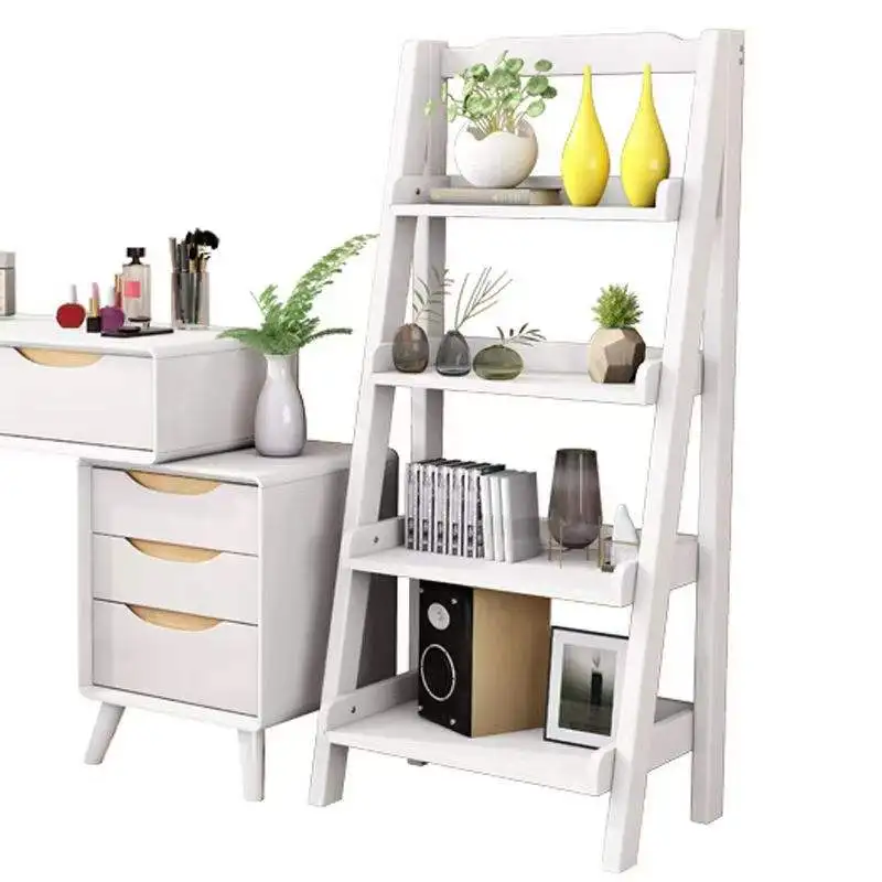 ！@Minimalist Rubber Wood Bookshelf with Storage Function Home Furniture for Living Room Bedroom Dining Room Multi Scene Use