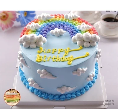 

Модель торта, милая радуга, имитация дня рождения, пластиковое окно, реквизит для съемки, свадебное украшение