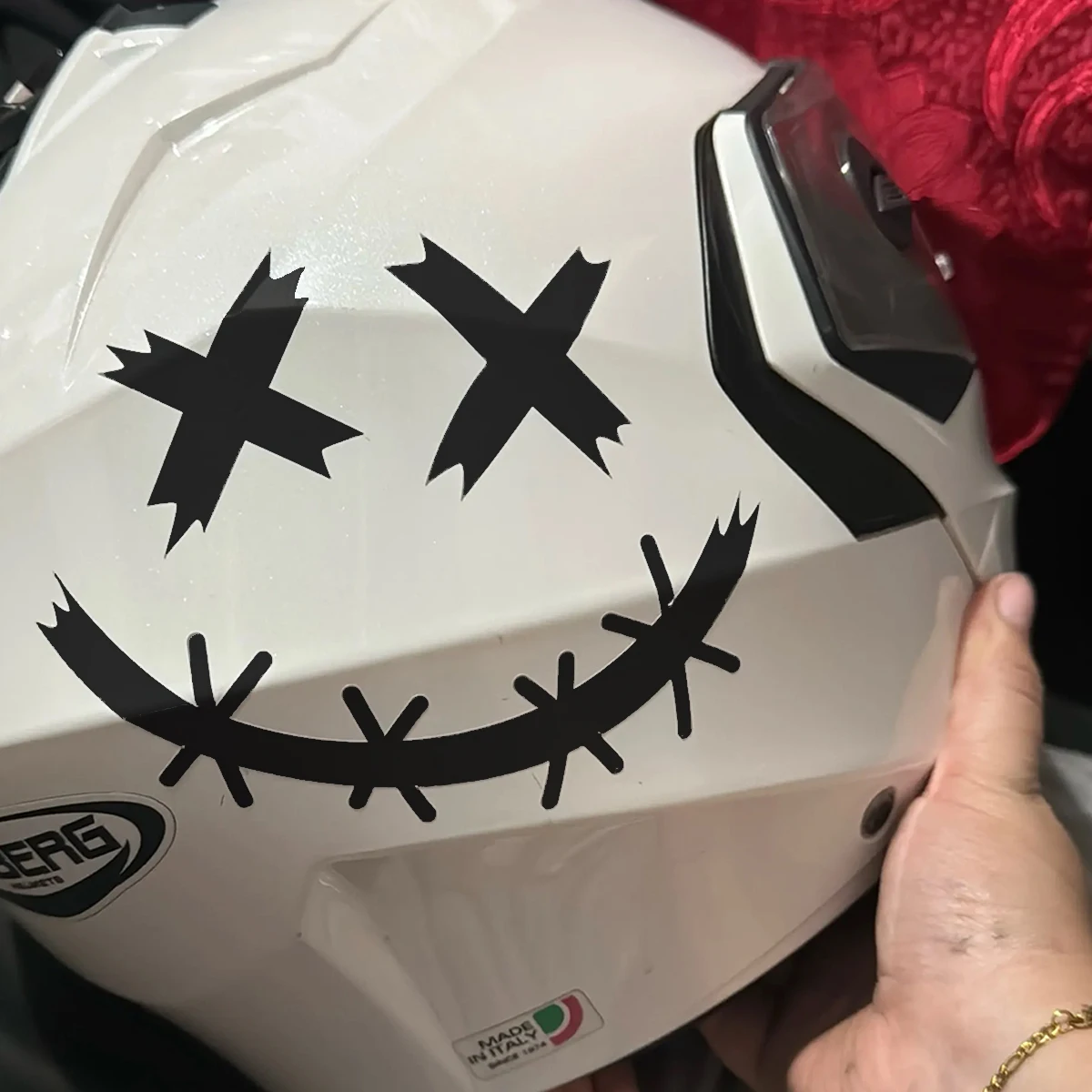 Car Sticker Demon Smiling Face Stickers Motorcycle Helmet Stickers Reflective Waterproof Smile Face Decal Auto Body Decoration