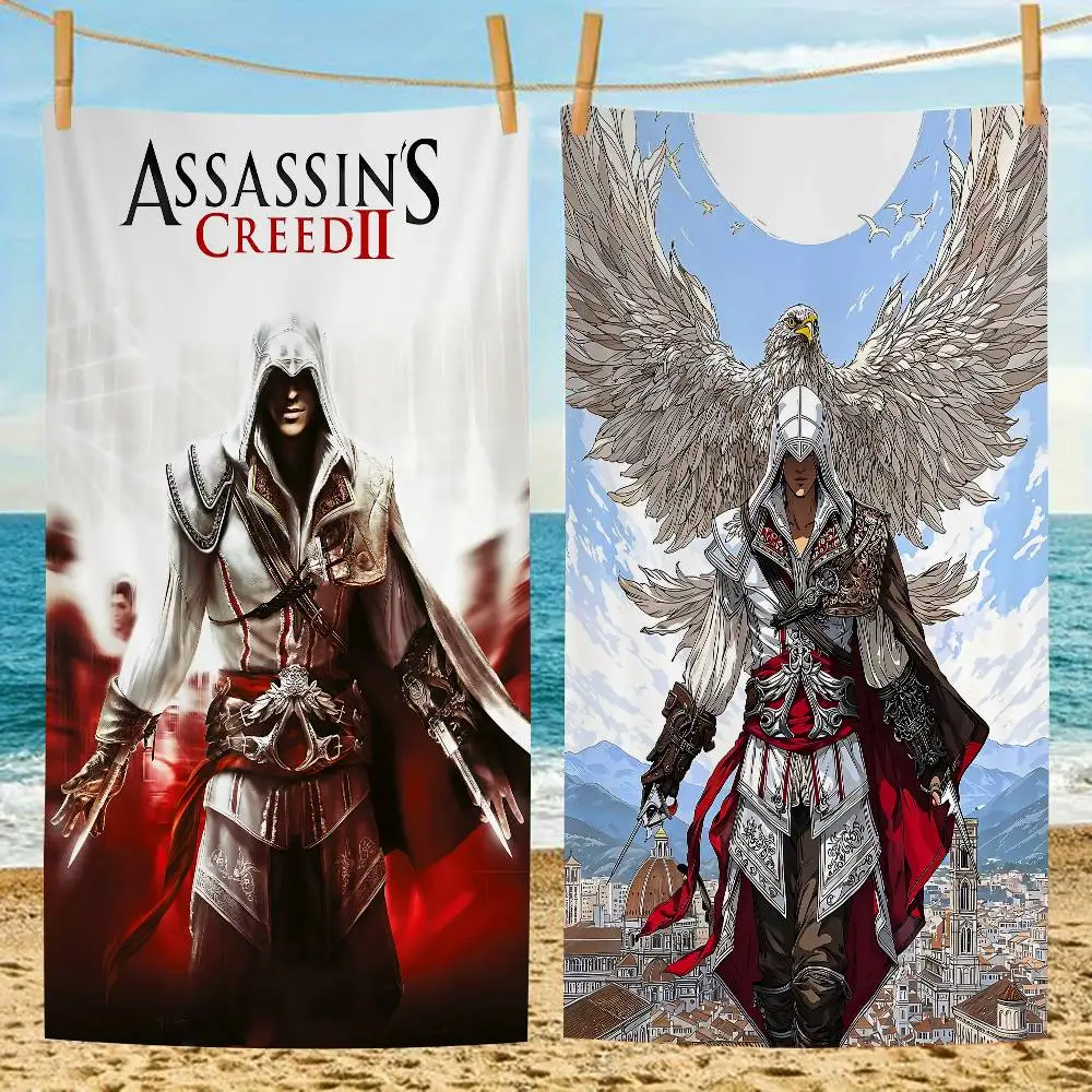 Game A-Assassins C-Creeds Microfiber Blanket Quick Drying Beach Towels Oversized Printing Super Absorbent Pool Towel Blanket