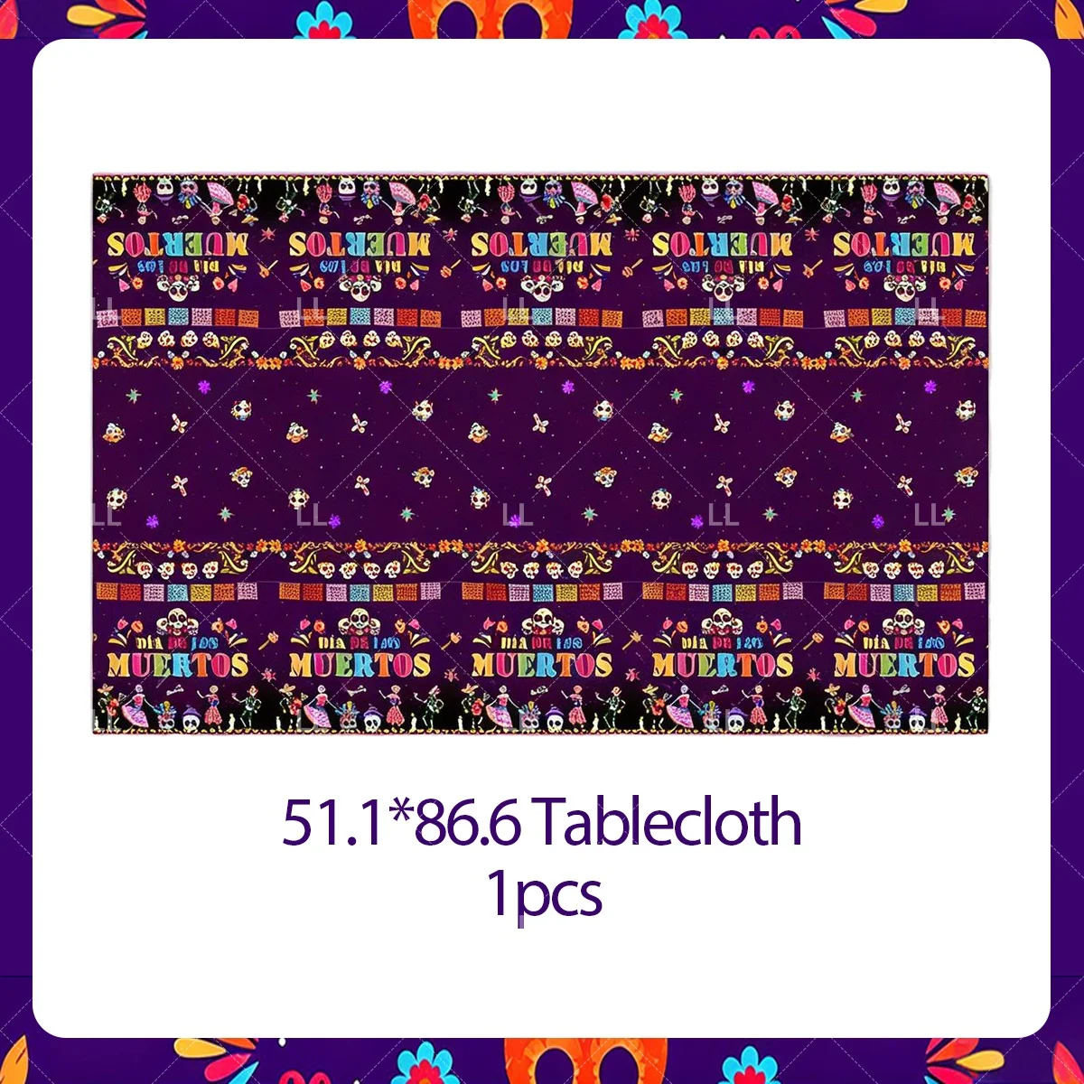 Day of the Dead Party Decoration Mexican Skull Flowers Cactus Candle Backdrop Plates Cups Napkin Tablecloth Supplies Photo Props view 5