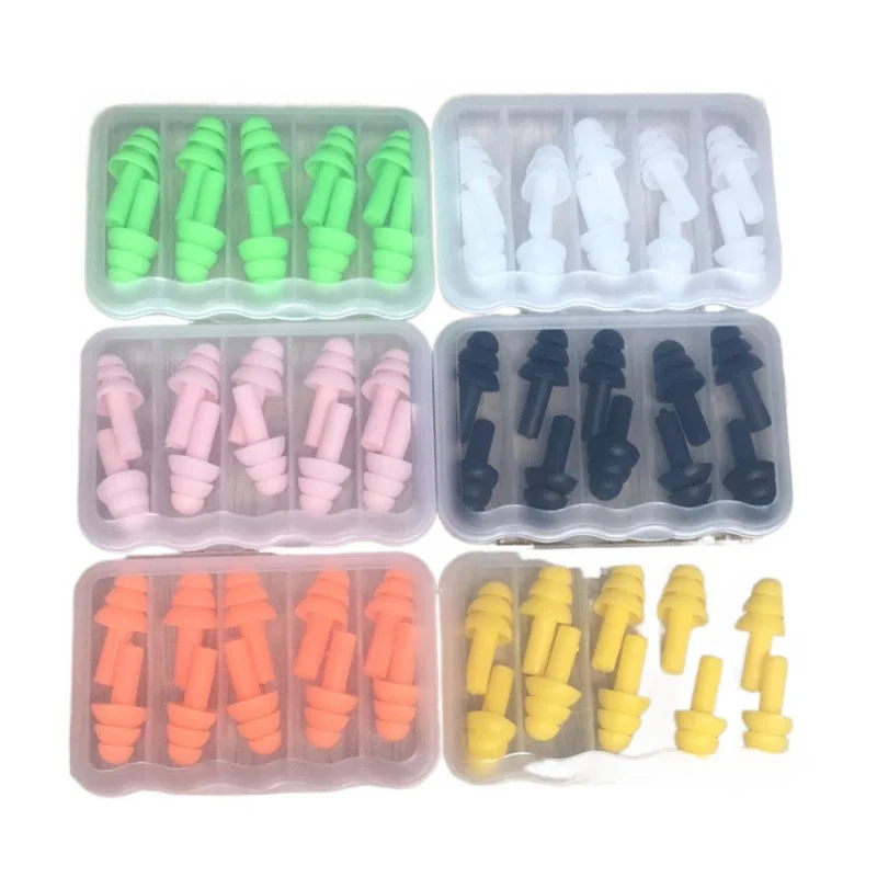 5Pairs/box Soft Silicone Earplugs for Water Sports Swimming Swim Waterproof Earplugs Anti-Noise Ear Plug Diving Ear Protector