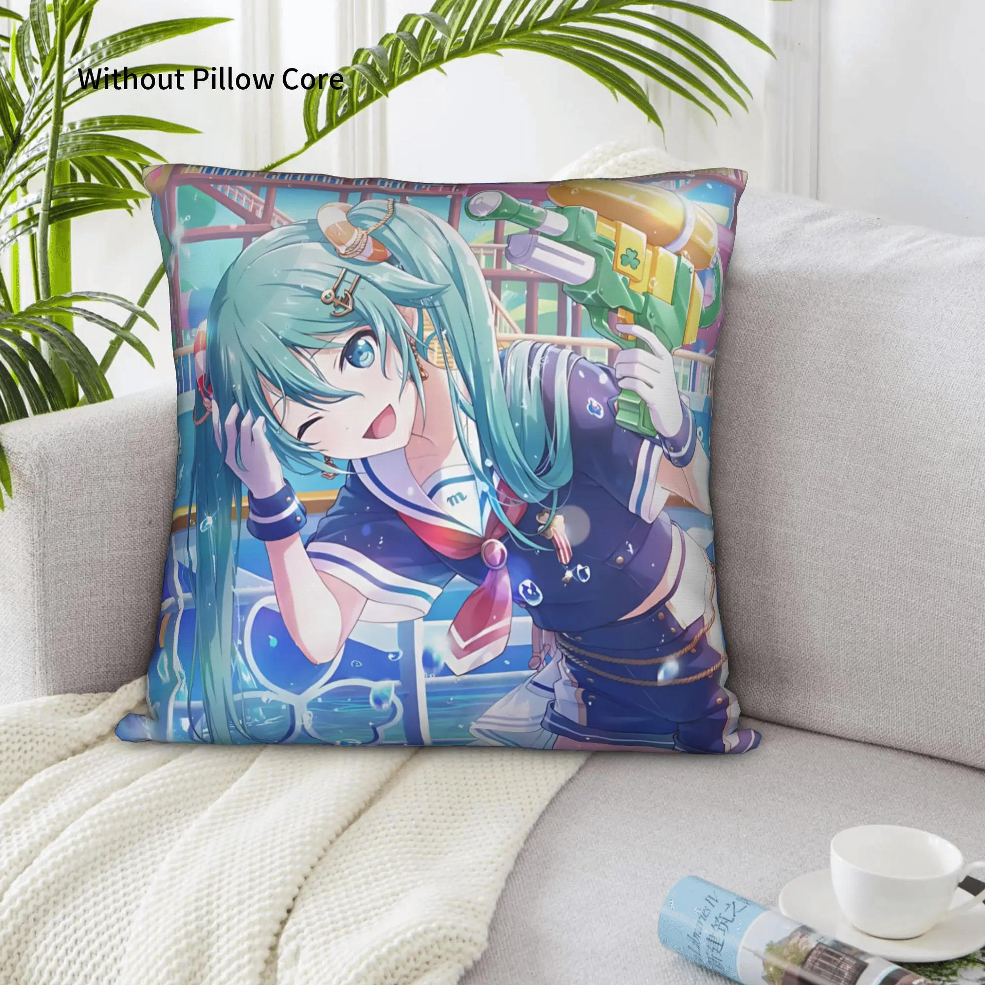 1PC Hatsune Miku Pillow Case Double-Sided Printing  Sofa Cushion Bedroom Bedside Pillow