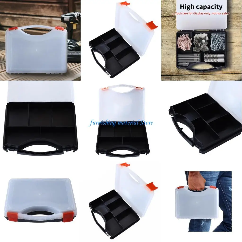 

Y5GD Hardware Storage Box Tool Box Organizers Portable Small Parts Hardware Organizers for Nails Bolts Screws