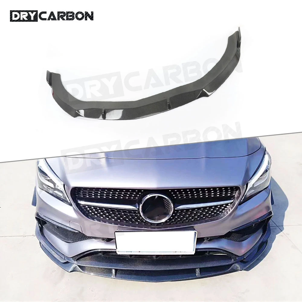 

For W117 CLA Class Car Racing Carbon Fiber Front Bumper Lip Spoiler for Mercedes Benz CLA200 CLA250 CLA45 AMG 2016-2018 B Style