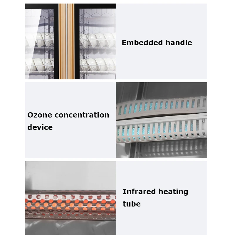 Armario de desinfección Vertical, armario comercial de acero inoxidable de gran capacidad, doble puerta, resistente a altas temperaturas