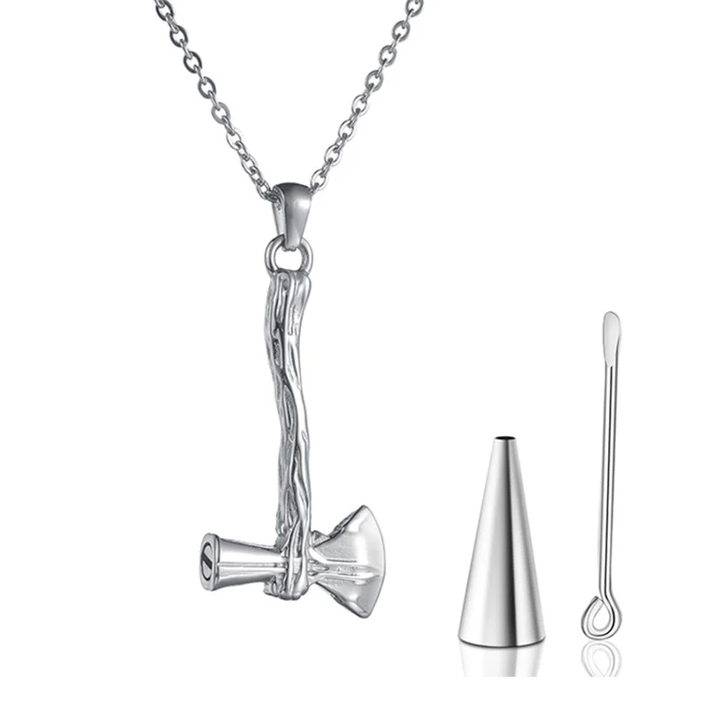 Axe Pendant Necklace for Men Women Stainless Steel Cremation Urn Necklace Pendant Keepsake Waterproof Memorial Jewelry Dropship