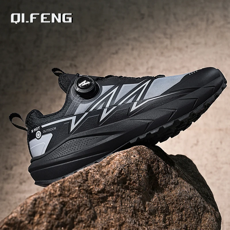 

Мужская уличная обувь для альпинизма и походов, новые прочные кроссовки для бега по бездорожью, модные большие кроссовки с вращающимися пряжками