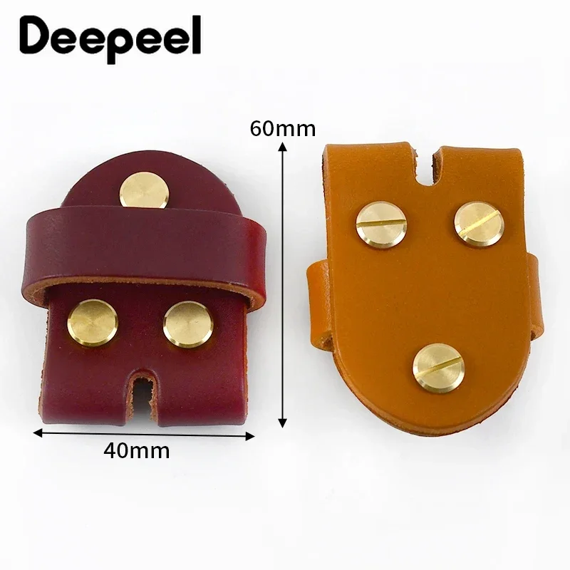 Deepeel Men's Belt Connection Leather Belts Pin Buckle Head Connect Loops Solid Brass Rivet Clasp DIY Leathers Craft Accessories