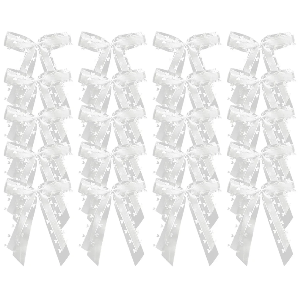 

30 Pcs Wedding Bow Decor Bouquet Bows Car Decorations for Fabric Pew Weddings Bride