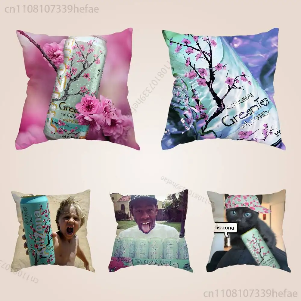 

A-ArizonaES Green Tea Throw Pillow Case For Decoration 30cm 50cm 55cm Square Home Pillowcase Case