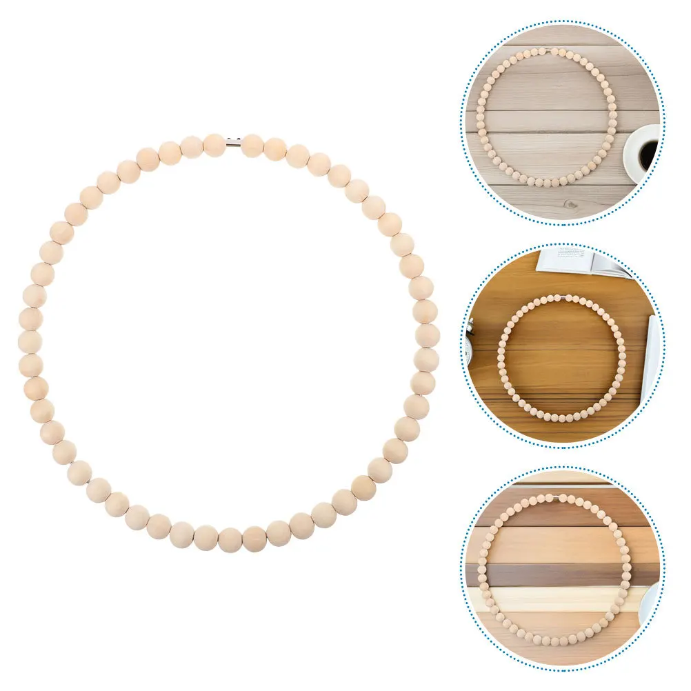 

2Pcs Wood Bead Dream Catcher Wreath Stainless Steel Hoop 30Cm DIY Floral Arrangement Boho Wedding Party Decor Wood Bead Wreath