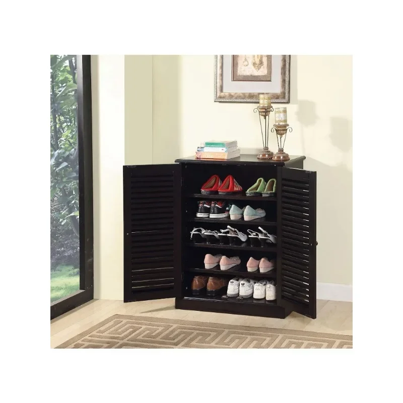 Gabinete fechado para sapatos Espresso, 5 Shelf Shoe