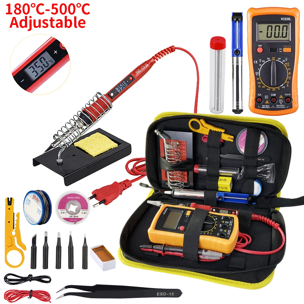 Jcd Soldeerset Met Multimeter Regelbare Temperatuur 220V 80W Lassen Soldeer Rework Station Warmte Potlood Reparatie Tools