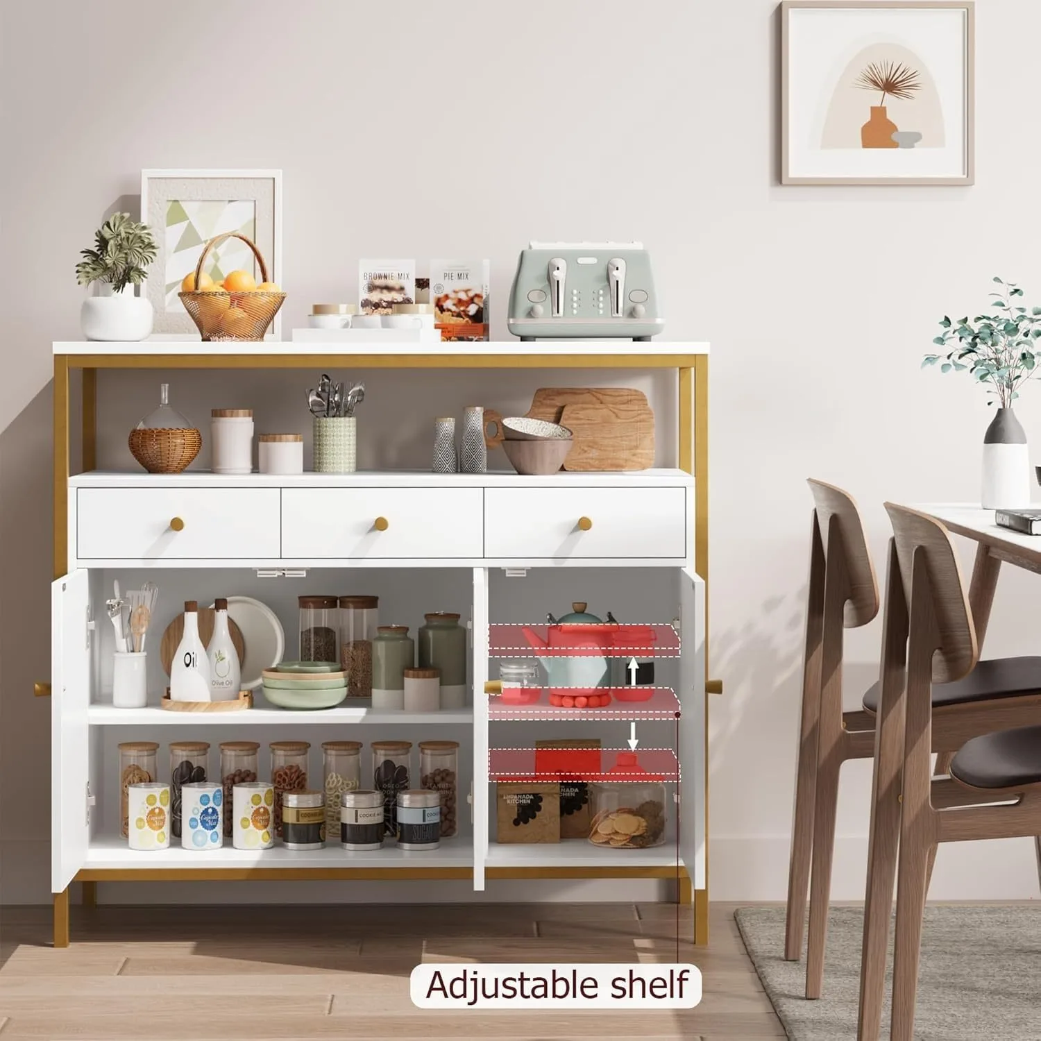Bedside Tables with Lockers Rattan Kitchen Cabinets Side Panel Shelves Adjustable Simple Shelves