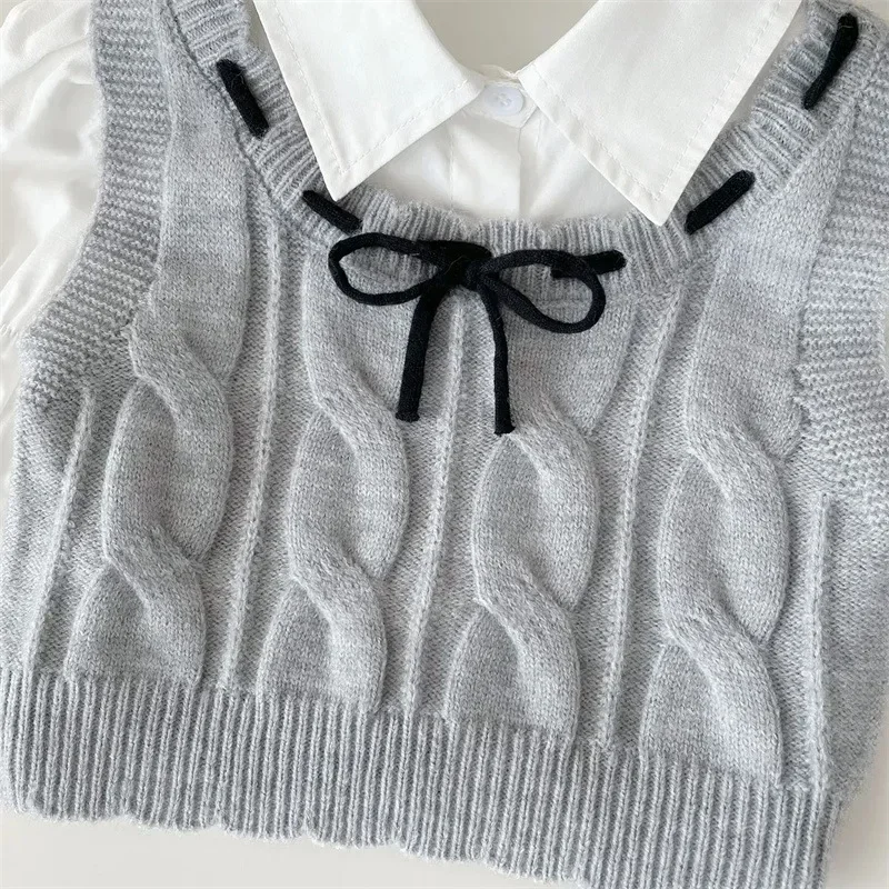 Childrens Clothing Set 2024 Autumn New Shirt Vest Skirt Three Piece Set Trendy Kids Sweet Clothes