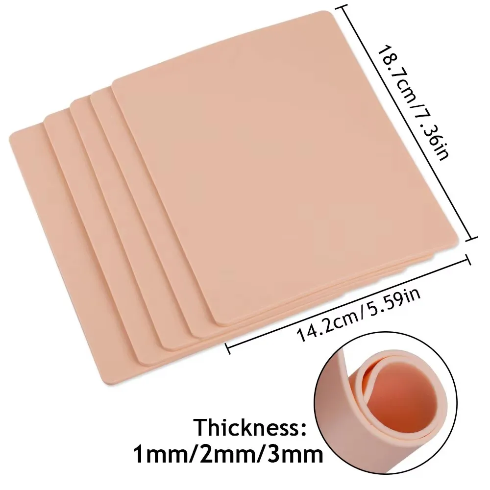 Tattoo Practice Skin Silicone Fake Skin Double-Sided Synthetic Leather 3D Tattoo Fake Hand for Tattoo Beginners Training Skin