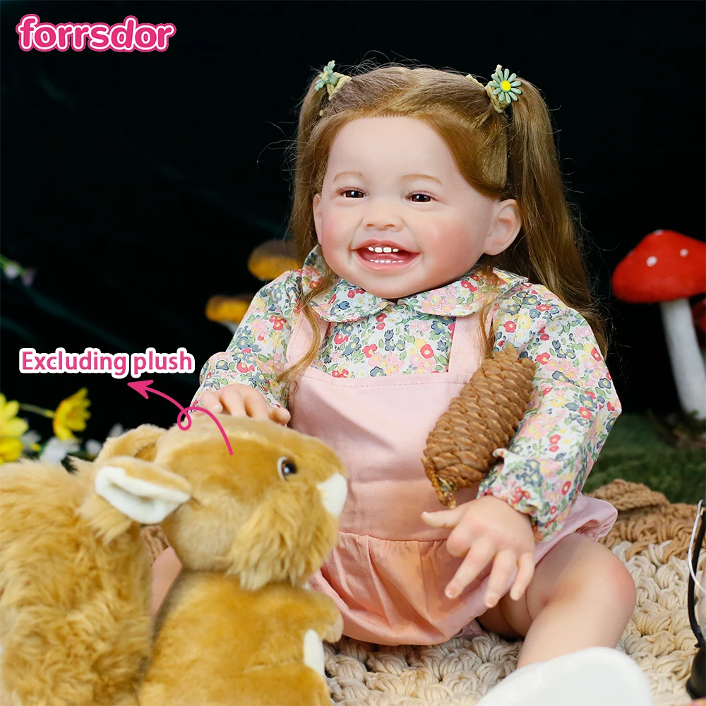 

24inch 60CM Mila Full Cloth Body Silicone Reborn Toddler Girl Doll Detailed Lifelike Hand-rooted Hair Collectible Art Doll Gift