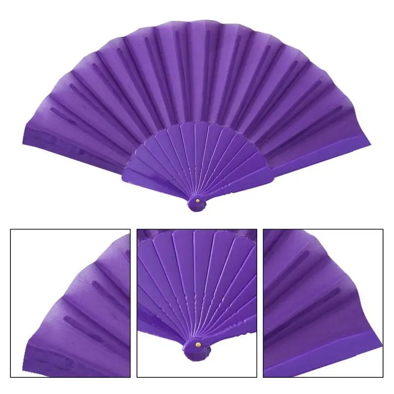 Abanico grande de plástico suave para Tai Chi, abanico plegable de Kung Fu para manualidades, regalos para actuaciones en escenario, baile, fiesta, fotografía, accesorios de escenario
