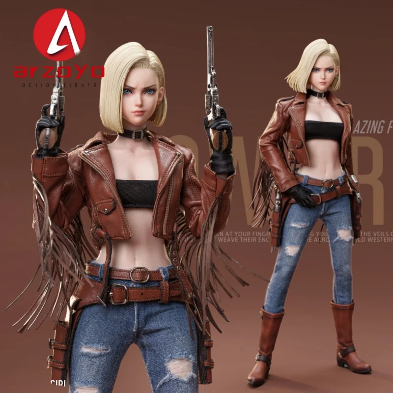

1/6 Scale Blonde Cowgirl Killer Model with 2 Head Carving 12" Female Soldier Action Figure Body Model for Collection