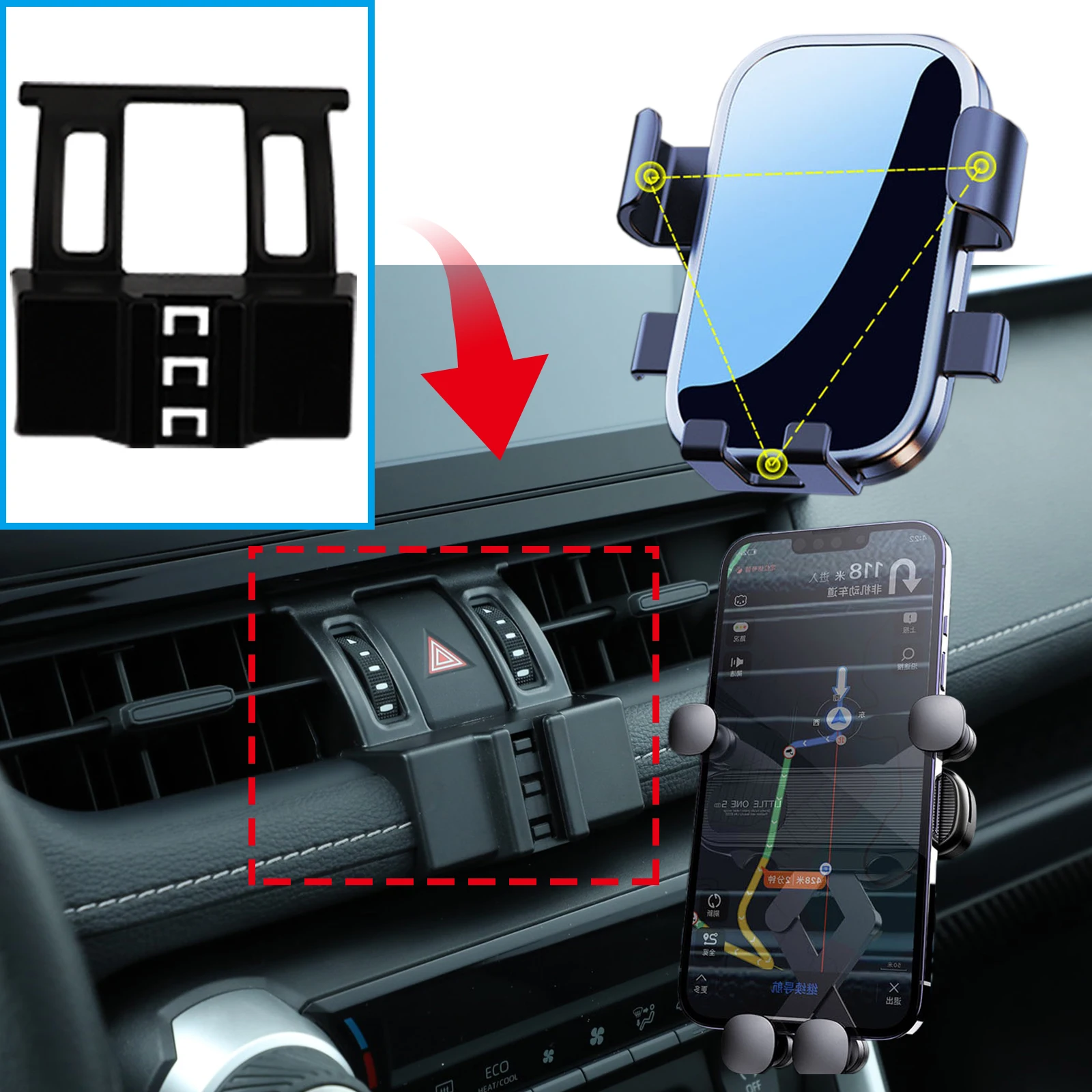 Car Phone Holder for Toyota RAV4 2019 2020 2021 2022 2023 2024 RAV 4 XA50 Hybrid GPS Bracket Navigation Stand Auto Accessories