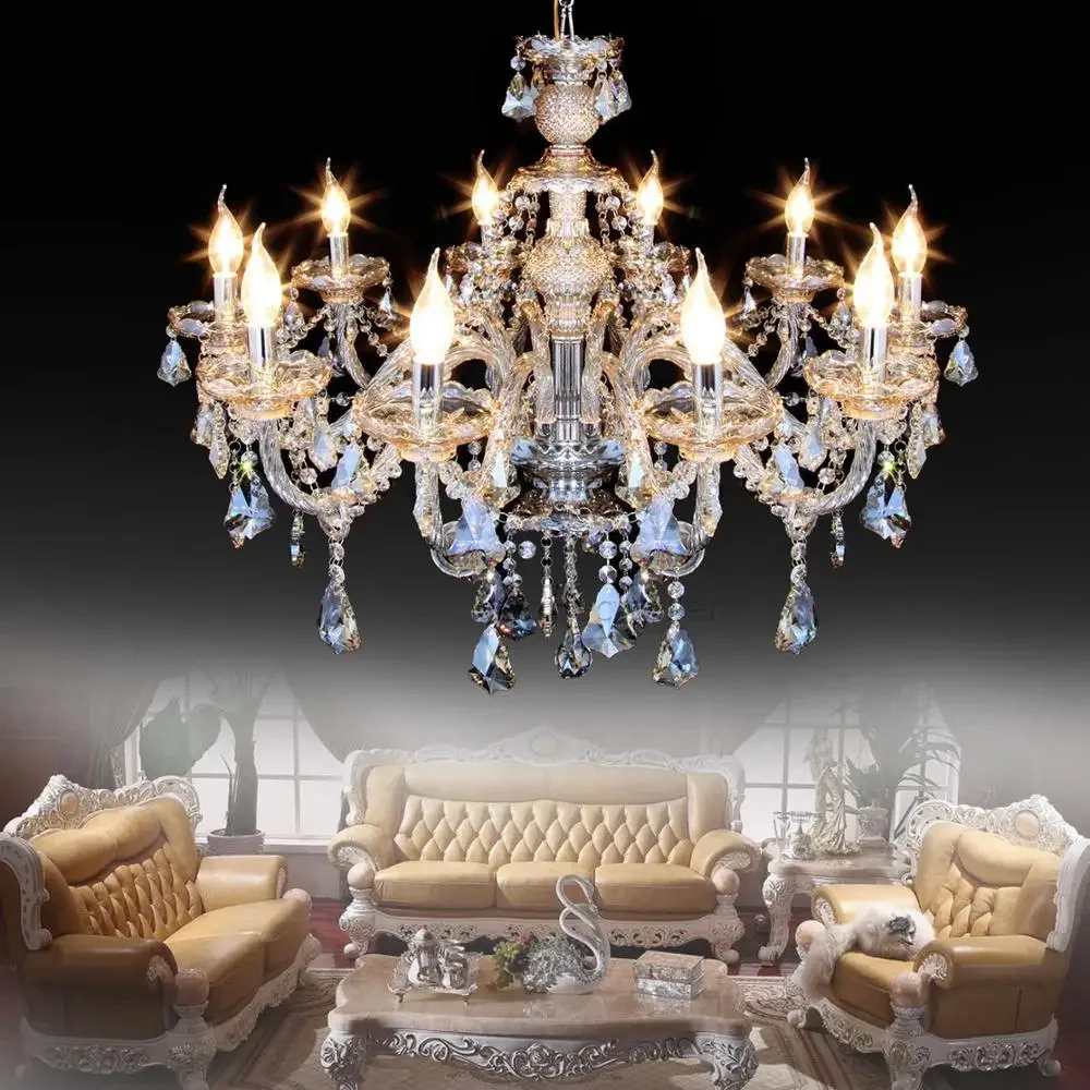 

Modern Crystal Chandeliers Home Lighting lustres de cristal Decoration Luxury Candle Chandelier Pendants Living Room Indoor Lamp