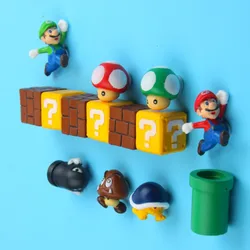 Ensemble d'aimants de réfrigérateur Super Mario Bros, figurine de jeu japonais, autocollants de réfrigérateur, ornement, Luigi, Yoshi, crapaud, mini figurine beurre, 1 ensemble