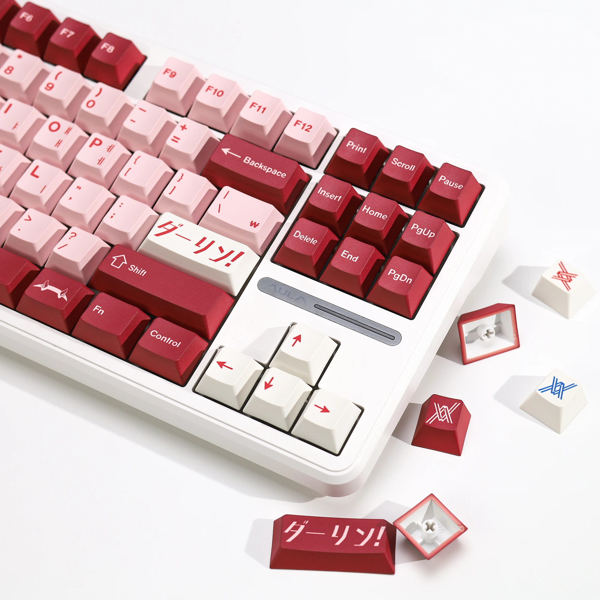 KBDiy GMK Darling Keycaps Korean PBT Retro Red Alice ISO Cherry Profile Keycap Custom For MX Switch 60 Mechanical Keyboard Gamer