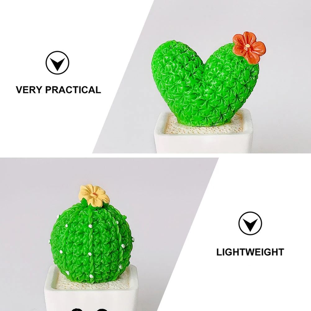 

4pcs Creative Cactus Ornament Decorative Simulation Bonsai Bonsai Adornment Desktop Household Car Gift (Green)