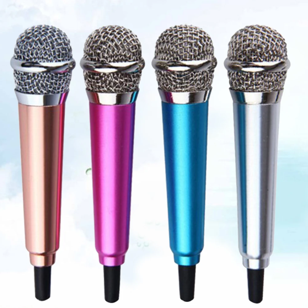 

4pcs Song Microphone Mini Microphone For Cell Phone Karaoke Recording Webcam Voice Compatible Laptop Smartphone 3.5Mm