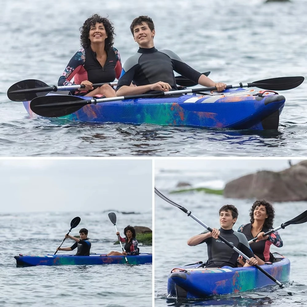 2026  Inflatable Drop Stitch Kayak 410cm Two Person Wholesale Canoe Fishing Kayak Popular Rowing Inflatable Kayak