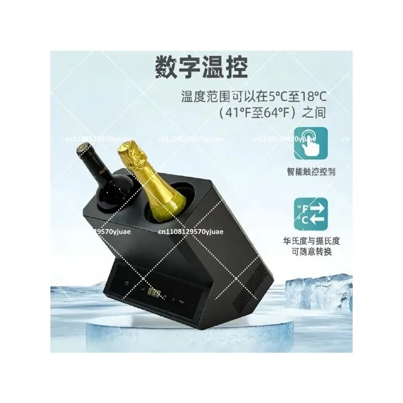 Double Bottle Electric Wine Cooler Rapid Chiller for Red Wine, Ice Wine, Party Ready