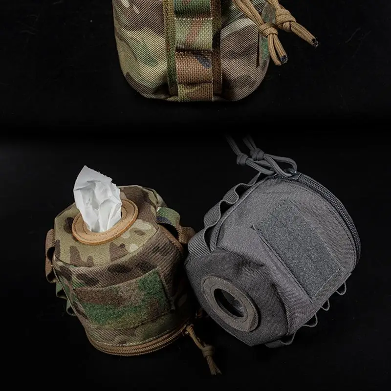 المتحمسين العسكري لفة تخزين الورق في الهواء الطلق التخييم حقيبة التخزين مولي شنت الشريط التمويه غطاء المناديل الورقية
