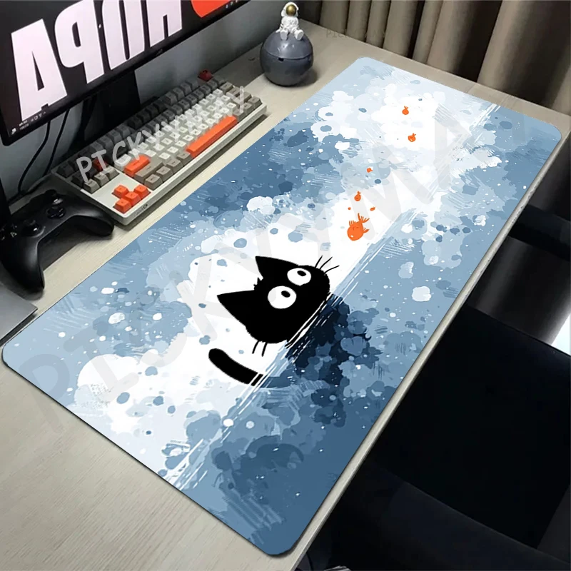 Ink Cat Cute Design Mouse Pads Gaming Mousepad Gamer Mouse Mat Keyboard Mats Desk Pad Mousepads XXL 90x40cm For Computer