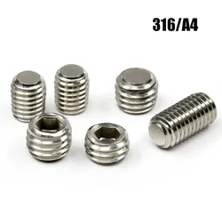 M3 M4 M5 M6 M8 M10 M12 M16 DIN913 316 A4-80 Marine Grade Stainless Steel Allen Hexagon Hex Socket Flat Point Set Screw Grub Bolt
