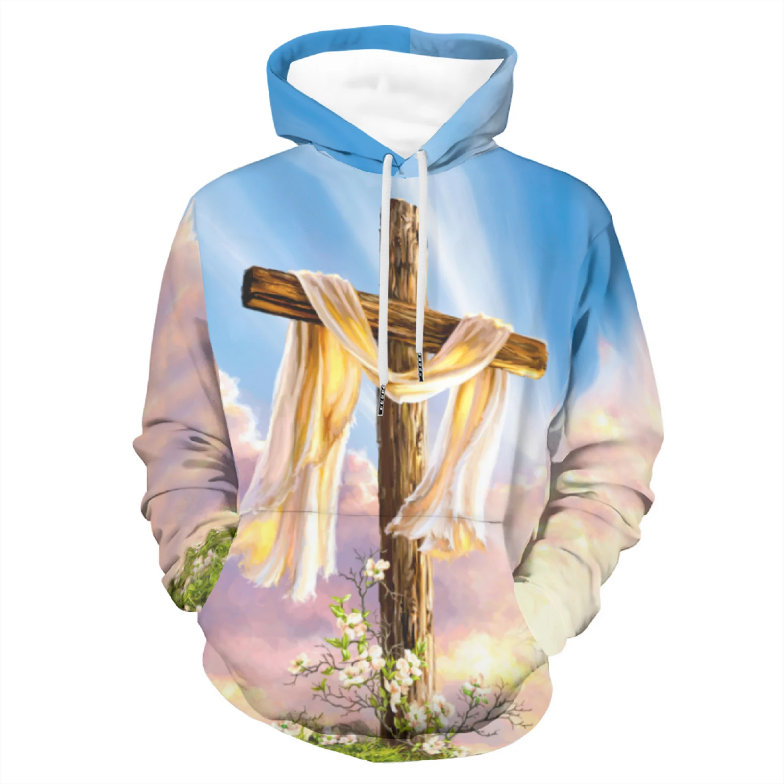 Christian Jesus Cross Graphic Hoodie Men Clothing 3D Printing Hoodies Women Harajuku Fashion Y2k Pullovers Hoody Sudadera