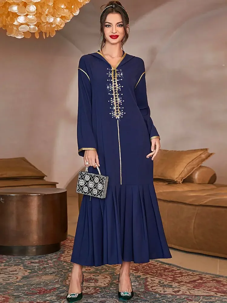 

Musulmane Ramadan Eid Mubarak Kaftans Prom Women Dubai Abaya Arabic Turkey Islam Muslim Long Dress Robe Longue Caftan Party