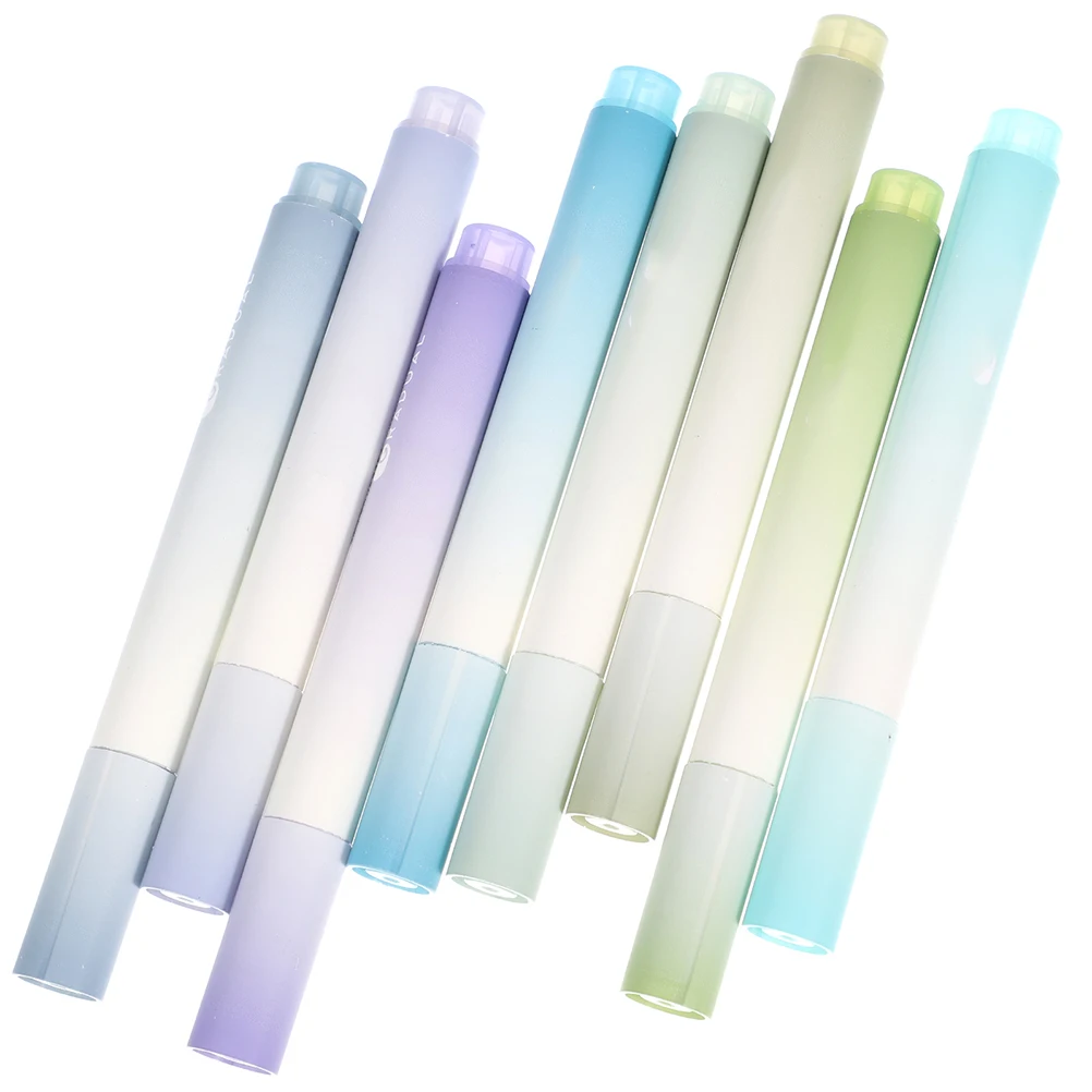 

8pcs Highlighter Pens Colorful Markers Mini Stationery Assorted Colors Reading Writing Safe Ink Plastic Material Gifts Students