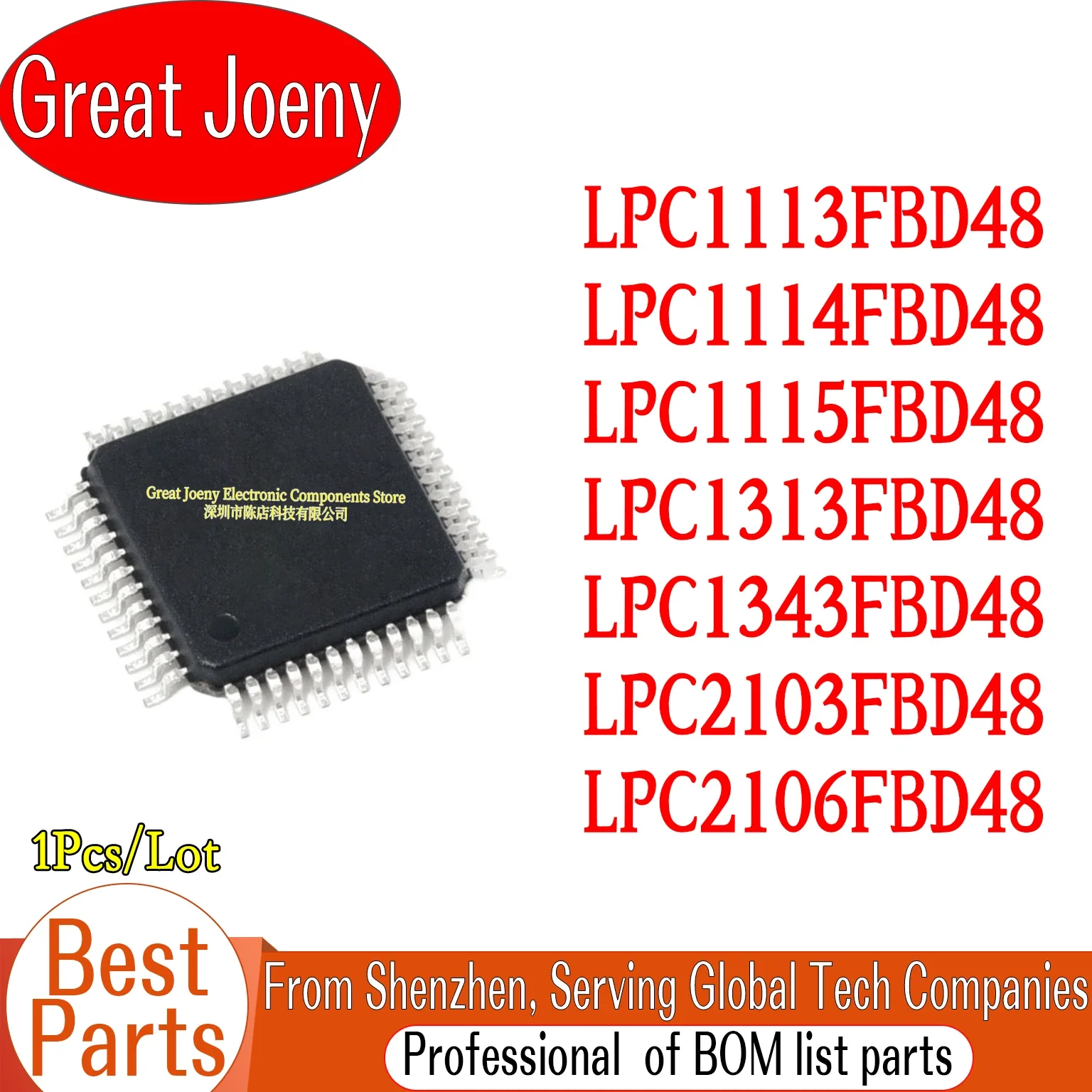 LPC1113FBD48 LPC1114FBD48 LPC1115FBD48 LPC1313FBD48 LPC1343FBD48 LPC2103FBD48 LPC2106FBD48 IC MCU Chipset LQFP48 Bulk Best Price
