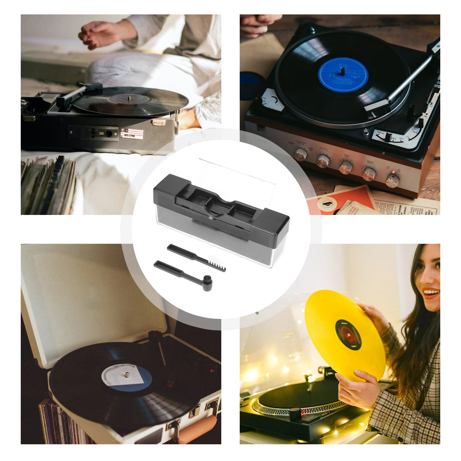 

1Set Vinyl Record Cleaning Brush Professional Anti-Static Cleaner Dust Removal Tool for Turntable Maintenance and Clear Sound