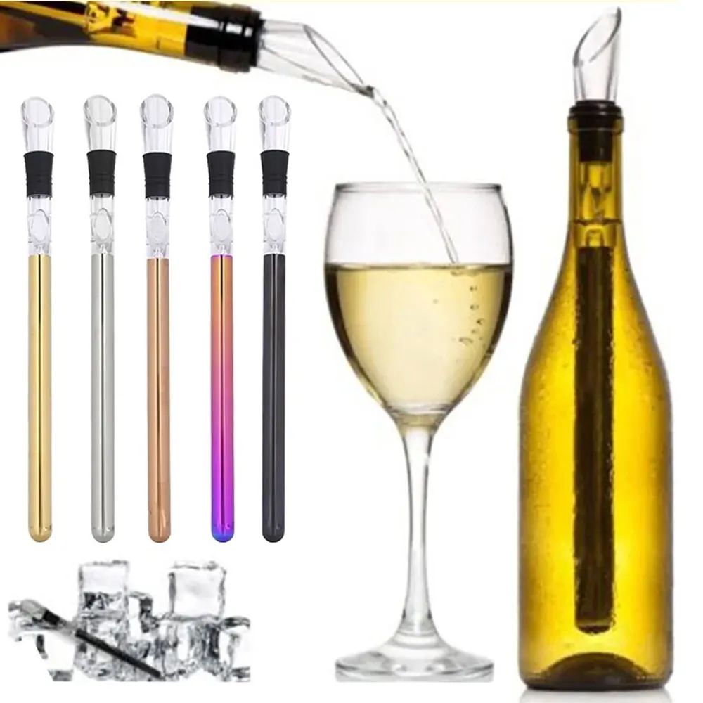 Stainless Steel Ice Wine Cooler Bar with Wine Pouring Wine Cooler Bar with Beer Beverage Freezing Bar Tool