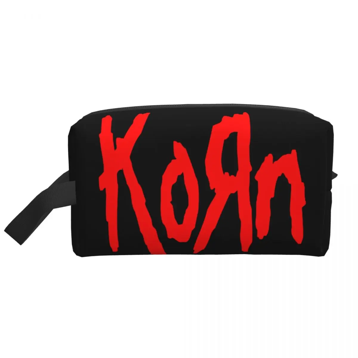 Travel Korns Logo And Symbol Toiletry Bag Kawaii Rock Band Makeup Cosmetic Organizer Women Beauty Storage Dopp Kit Case