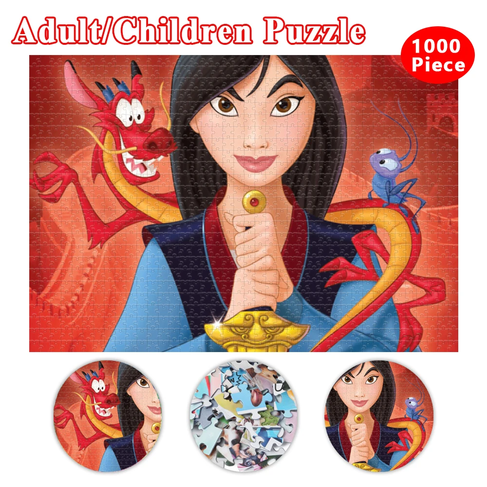 Disney Educational Kids Toys Jigsaw Puzzles Mulan 35/300/500/1000 Pieces Puzzles for Adults Disney Wood Jigsaw Puzzles Toys