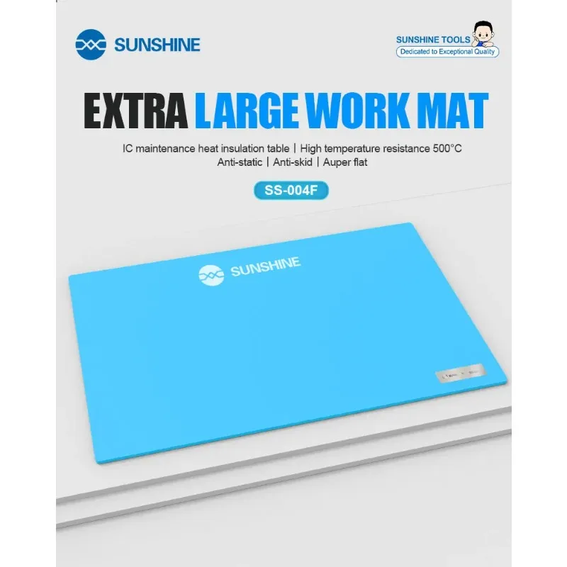 SUNSHINE SS-004F Estera de trabajo Extra Lage, almohadilla de silicona con aislamiento térmico, almohadilla de reparación resistente a altas temperaturas, herramienta de reparación de teléfonos móviles