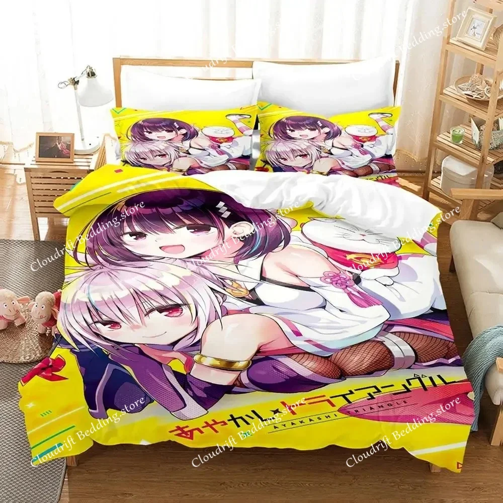 

Комплект постельного белья «Аниме Аякаши Треугольник»: пододеяльник, наволочки, одеяло, размеры King/Queen, для мальчиков и взрослых