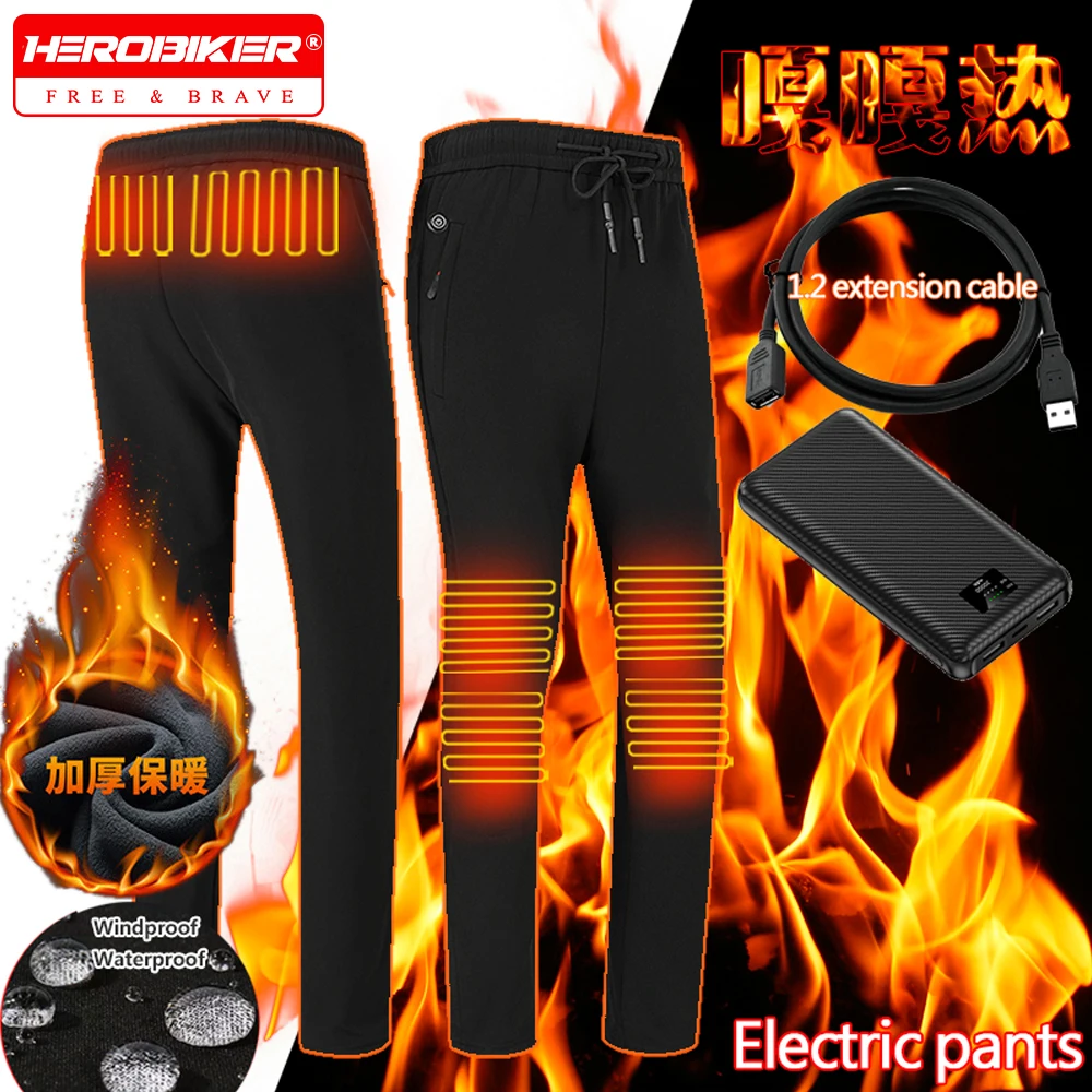 

Winter Thermal Pants for Men Women 3 Levels Adjustbale Electric Heating Trouser 6 Heating Zone Waterproof Thermal Casual Pants