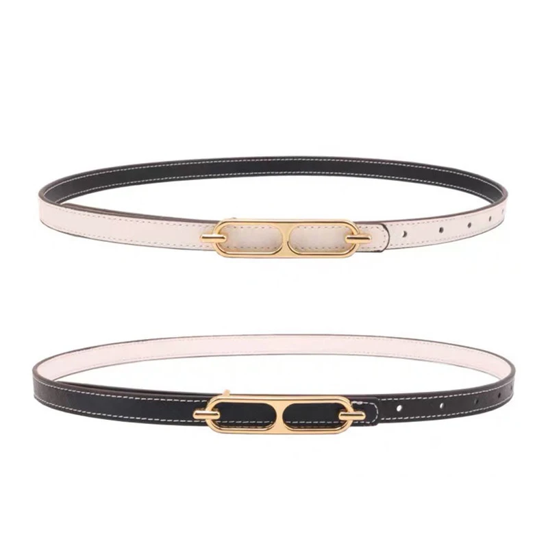 Casual fashion Porous Adjustable Double Sided Use Thin Belts For Women