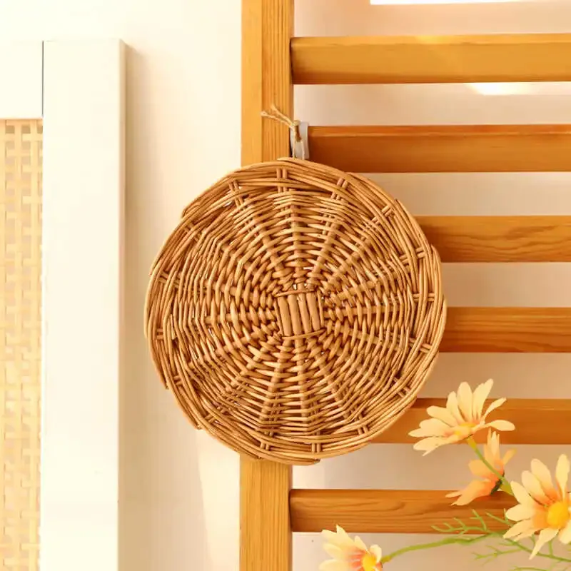 Japanese Homestay Imitation Vine Wall Hanging Pendant Hand Woven Flower Shape Ornaments Crafts Living Room Background Decoration