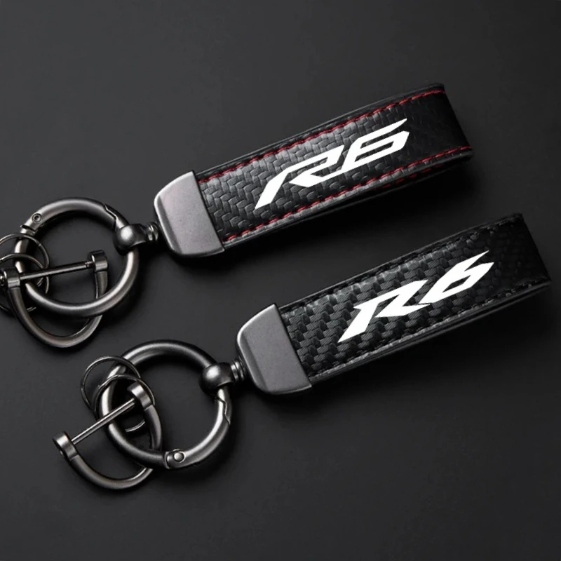 

For yamaha YZF R6 2016 2017 2018 2019 2020 YZFR6 YZF-R6 High-Grade Leather Motorcycle Keychain Holder Keyring Accessories