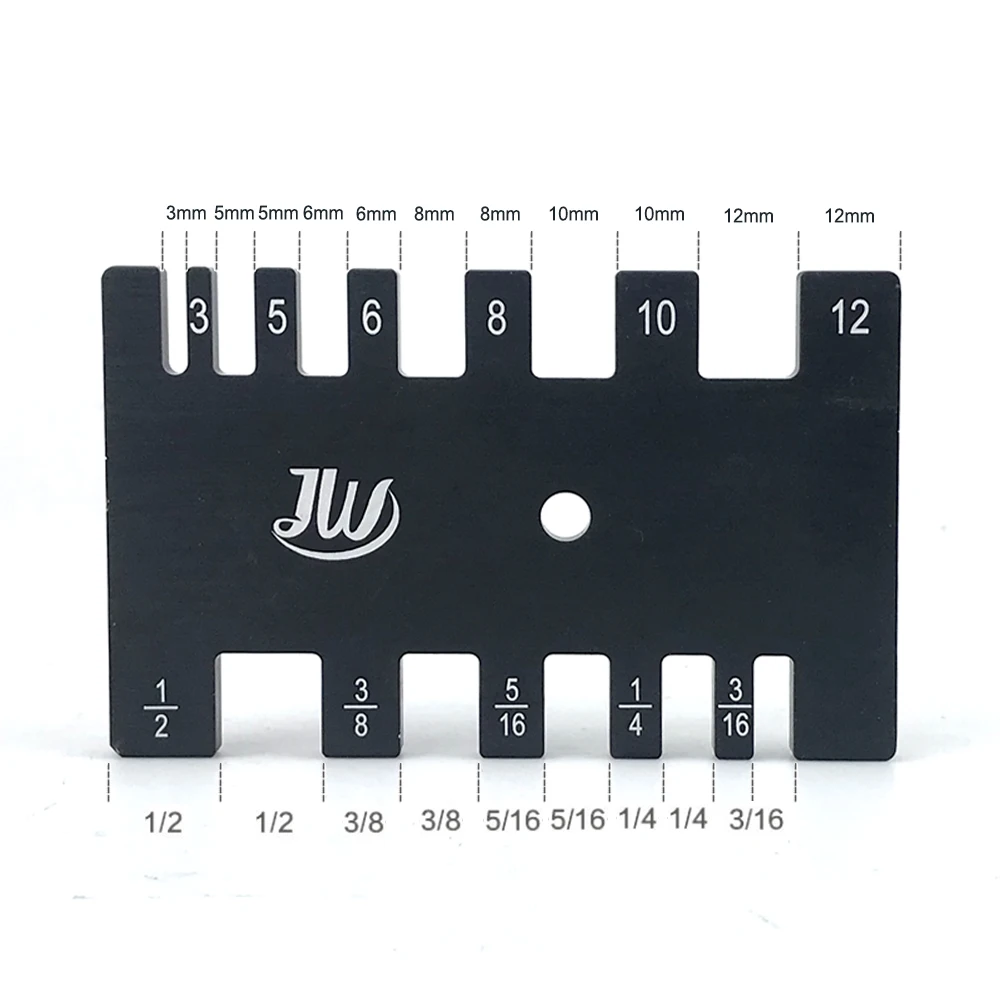 Metric and Imperial Tenon Caliper Card Gauge Woodworking Router Saw Table Machine Measuring Tool Ruler